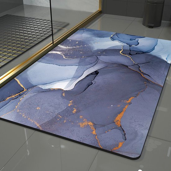 Badkamermat van diatomeeënaarde – een superabsorberende, antislipmat die snel droogt, een zacht oppervlak heeft en antibacterieel en geurwerend is. Geschikt voor badkamers, doucheruimtes, keukens en gangen, Stijl 4,40*60cm