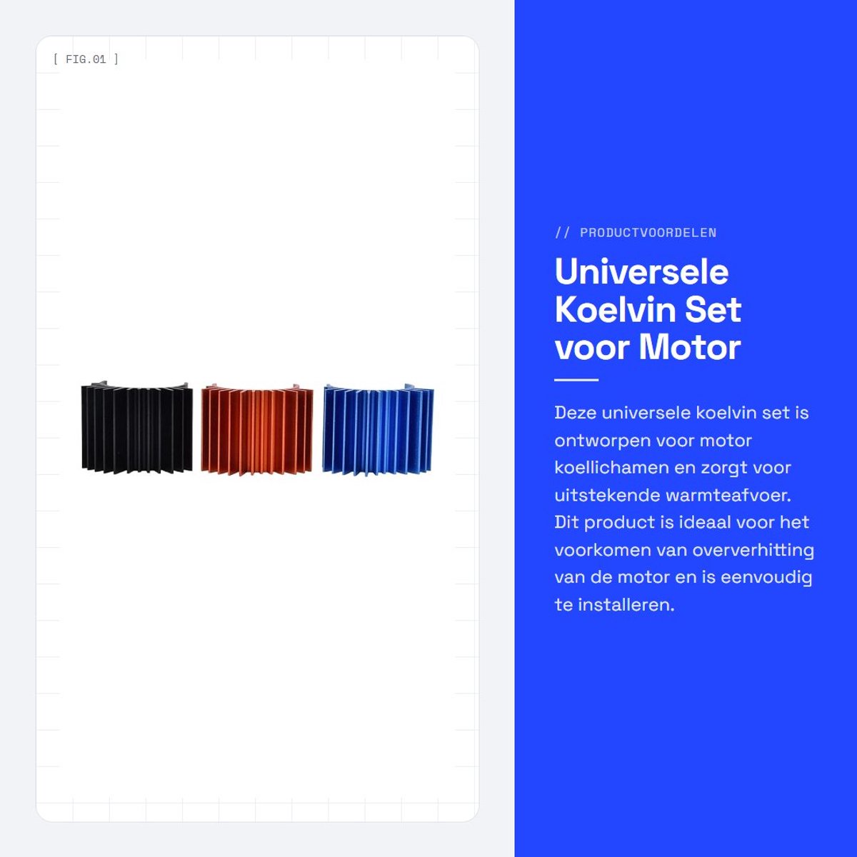 Dailygoods- Koellichaam Universele Koelvin Set - 540/550 Motor - Duurzaam Metaal - Goede Warmteafvoer - Eenvoudig te Installeren - Veilig en Efficiënt - Motorkoeling