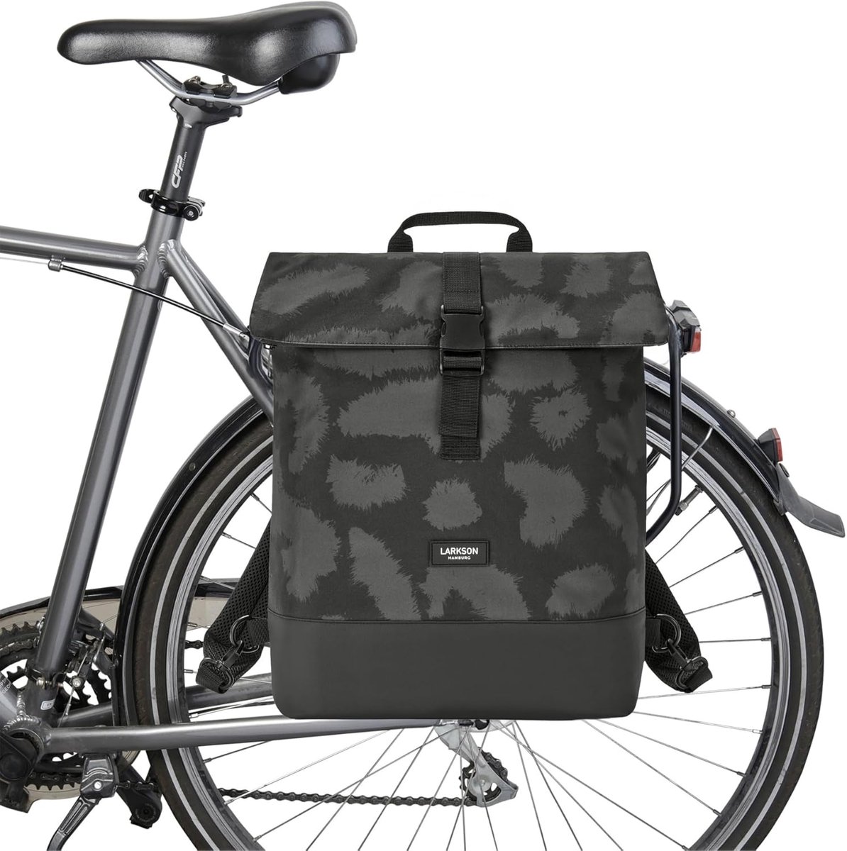 Fietstas Rugzak - 2-in-1 Tas - Stadsvervoer - Gemaakt van gerecycled materiaal - 14-19 Liter - Grijs