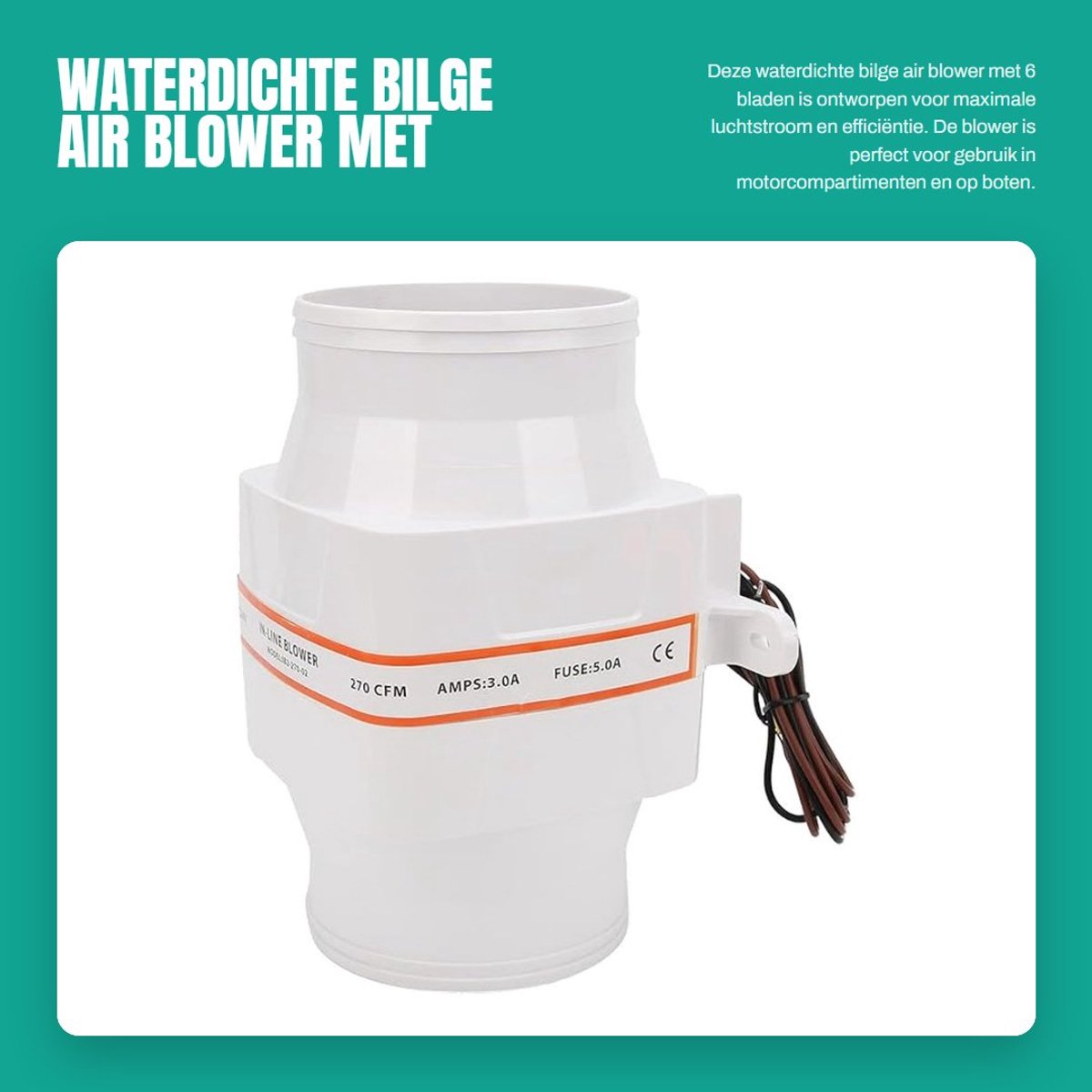 Dailygoods - Waterdichte Bilge Air Blower met 6 Bladen