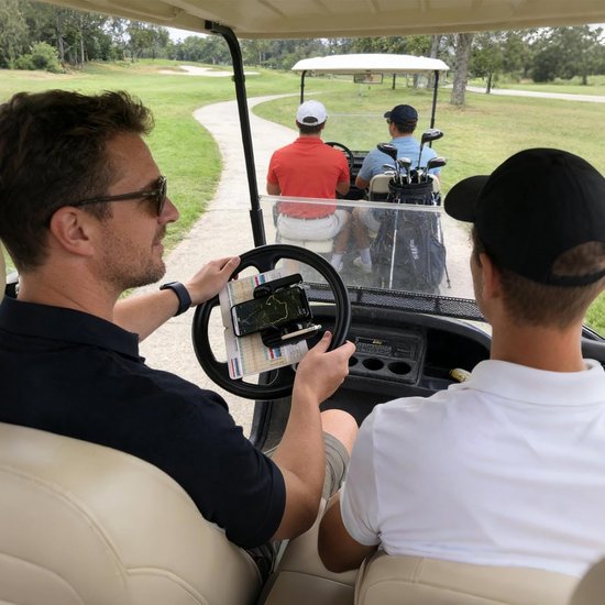 Telefoonhouder Golftrolley - Mobiele houder - Golfen op het veld - Stabiele grip - 5-9 cm breedte - Zwart — afbeelding 3