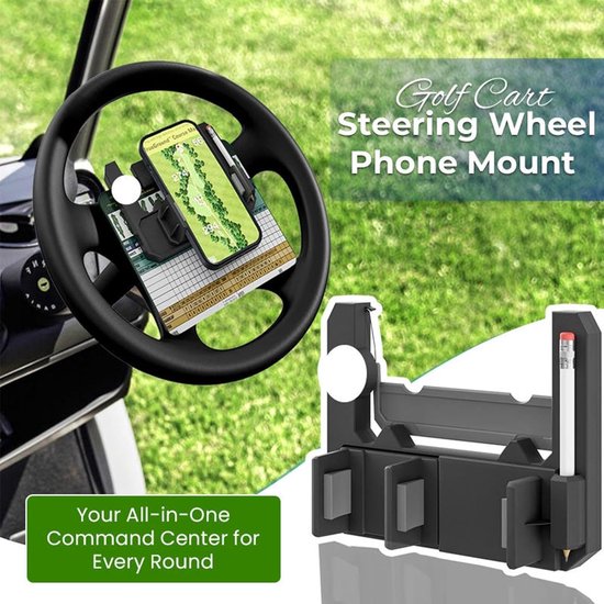 Telefoonhouder Golftrolley - Mobiele houder - Golfen op het veld - Stabiele grip - 5-9 cm breedte - Zwart — afbeelding 4