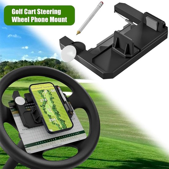 Telefoonhouder Golftrolley - Mobiele houder - Golfen op het veld - Stabiele grip - 5-9 cm breedte - Zwart — afbeelding 2