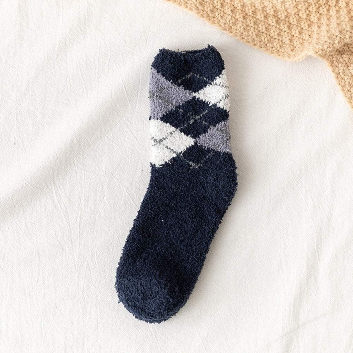 Fleece Sokken - Huissokken Pantoffelsokken - Thuis Ontspannen - Extra Dikke Voering - One Size - Blauw