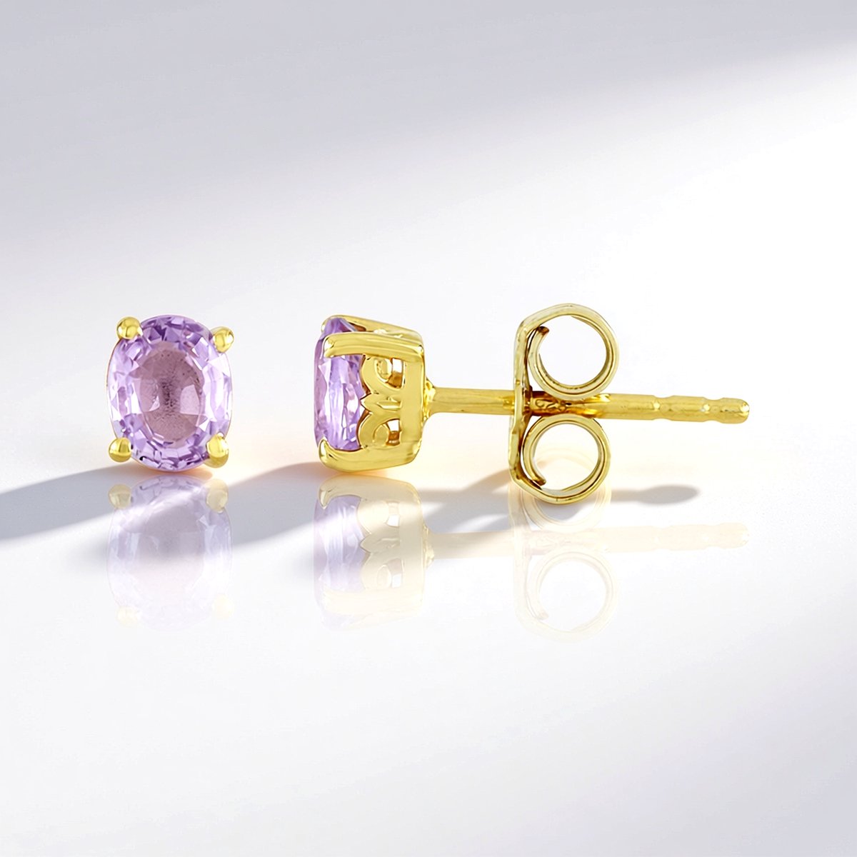 Cavill - Zilveren Oorbellen 925 Verguld - Roze Saffier Ovaal Geslepen 0,846 ct Madagaskar - Elegante Oorbellen voor Dames Dagelijks Gebruik