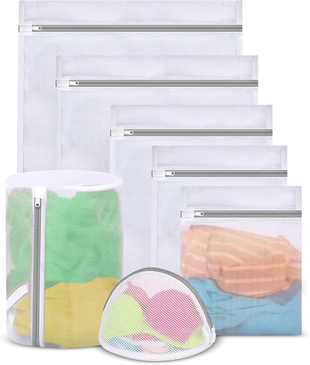 SnelShoppen - Grote Waszakken, 7 Stuks Wasnetten voor Wasmachine, Waszakken met Rits, Diverse Maten voor Ondergoed, Sokken, Baby Kleding