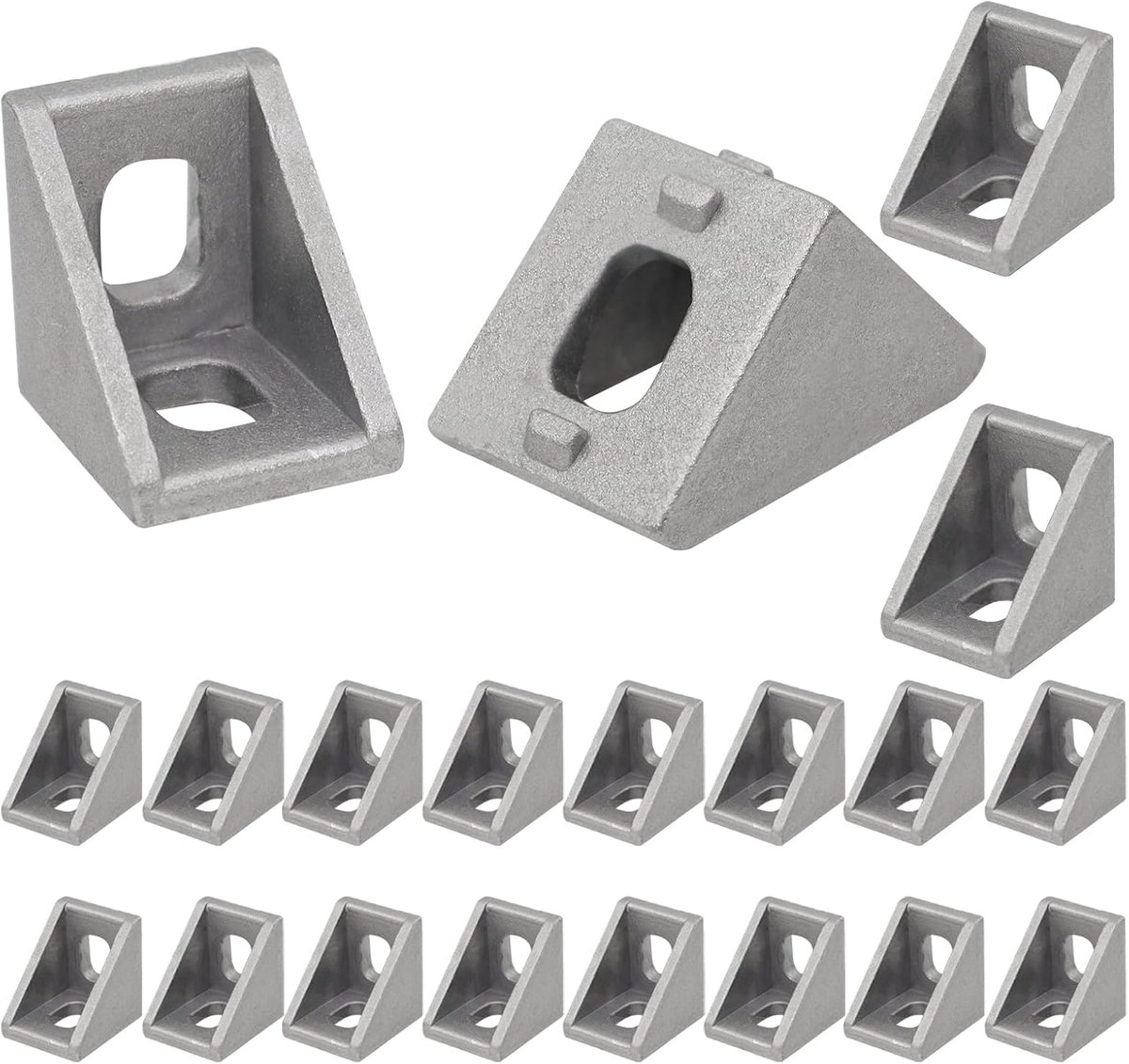 SnelShoppen - 20 Pcs Hoekverbinders Aluminium Profiel 20x20, Antiroest, Rechthoekige Verbindingen, Geschikt voor CNC Freesmachines en 3D Printers