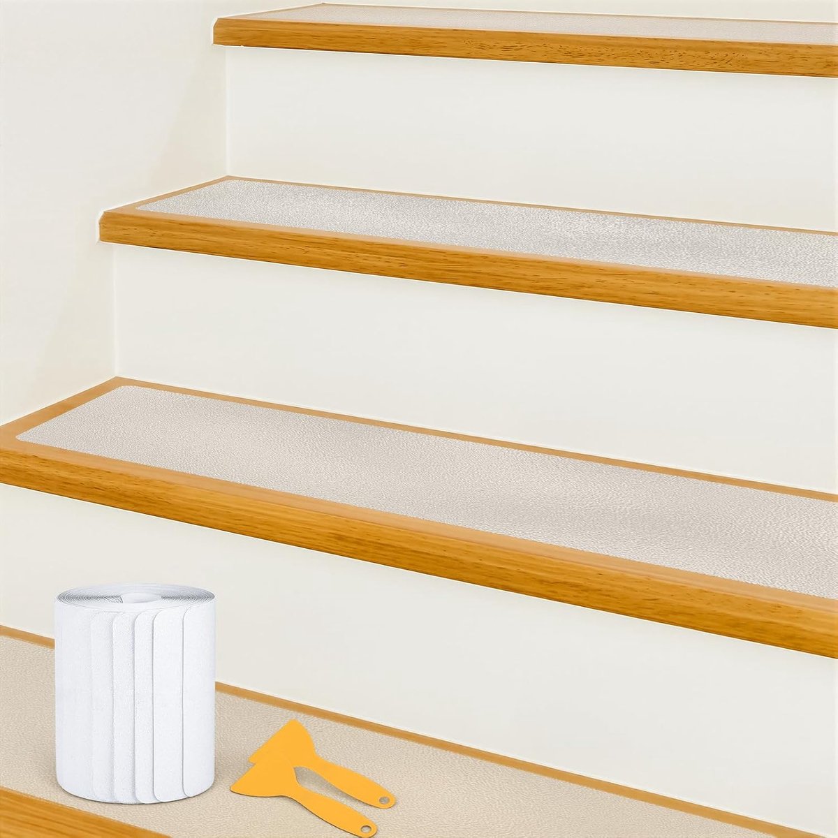 Antislip trapmatten 15 x 80 cm - transparant en waterdicht - zelfklevend en eenvoudig te snijden - SnelShoppen