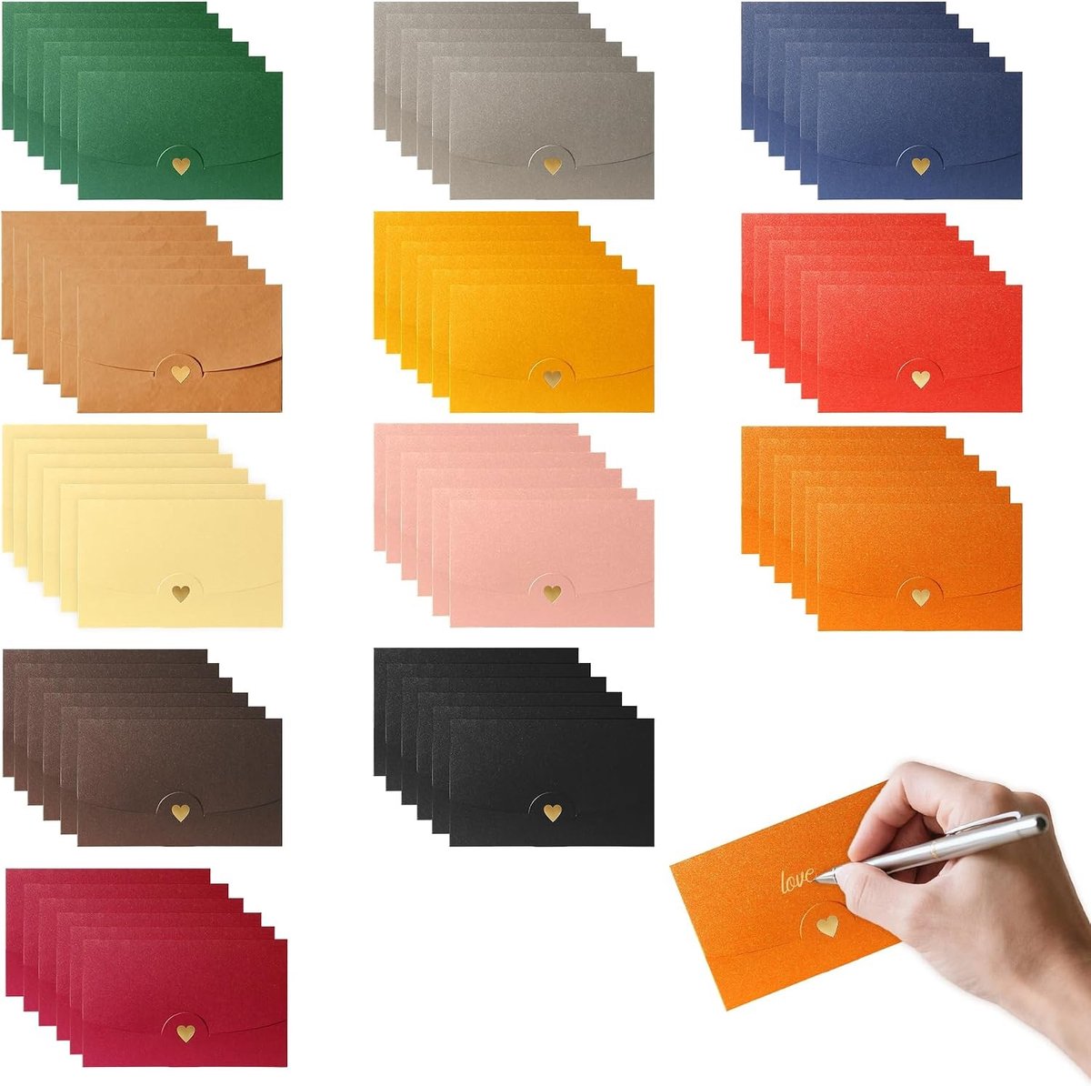 SnelShoppen - Mini Envelopes 72pcs Kleurige Kleine Briefumschläge 10.5 * 7cm Hart Sluiting Geschenkkaart Envelop voor DIY Valentijnsdag Kaarten Uitnod