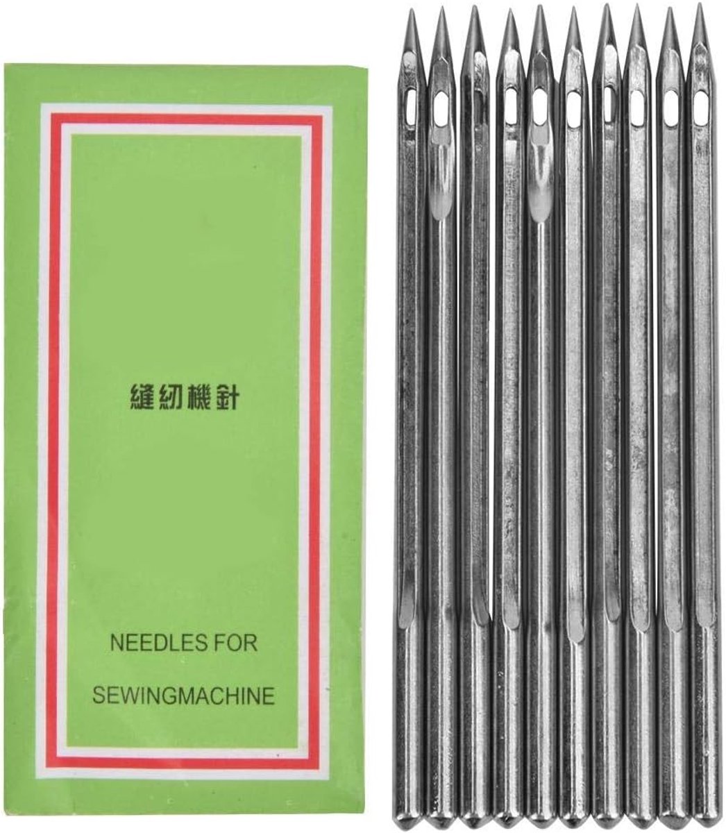 Set, 10 Stuks Roestvrij Staal Zilver Naainaalden Model SL 18 – Duurzame Leder Naalden voor Schoenmaker, Leerbewerking en Handnaaiwerk Projecten