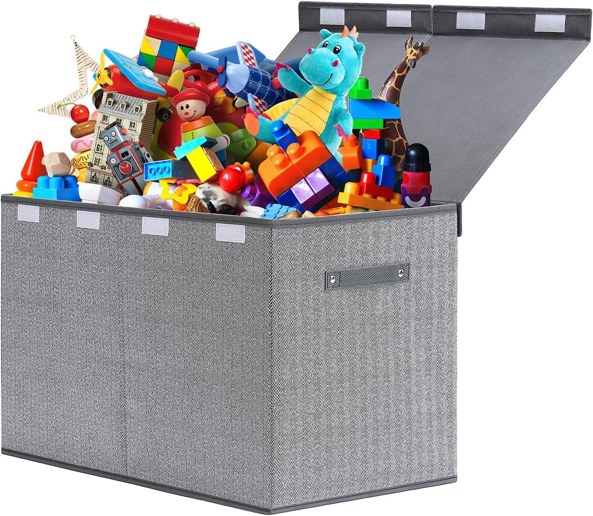 Opbergdoos voor Kinderkamer met Deksel, 81L Opvouwbare Speelgoedkist - Grote Opbergkist voor Speelgoed, Kleding & Kinderkamers, Grijs