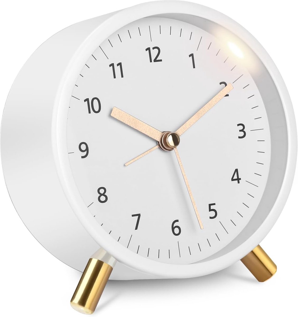 analoge wekker alarm klok wekker analoog zonder tikken luid alarm geruisloze rotunditeit klassieke analoge wekker met licht witte radio wekker analoog zonder tikken voor slaapkamer