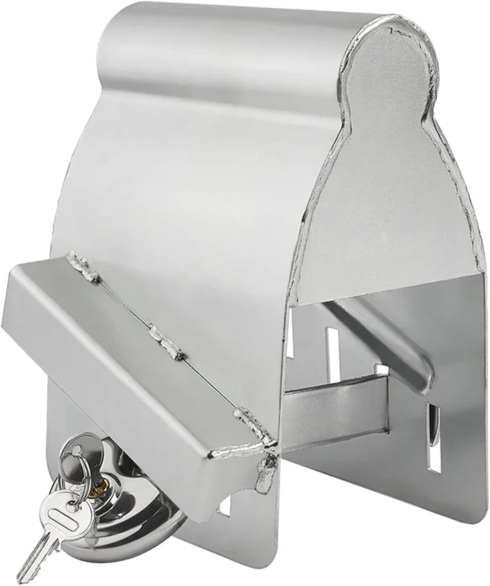 341326S Koppeling Rijgrendel met Discus Lock | Gegalvaniseerd staal met schijfslot. Beveilig uw caravan, aanhangwagen of trailer op de camping en parkeerplaats.