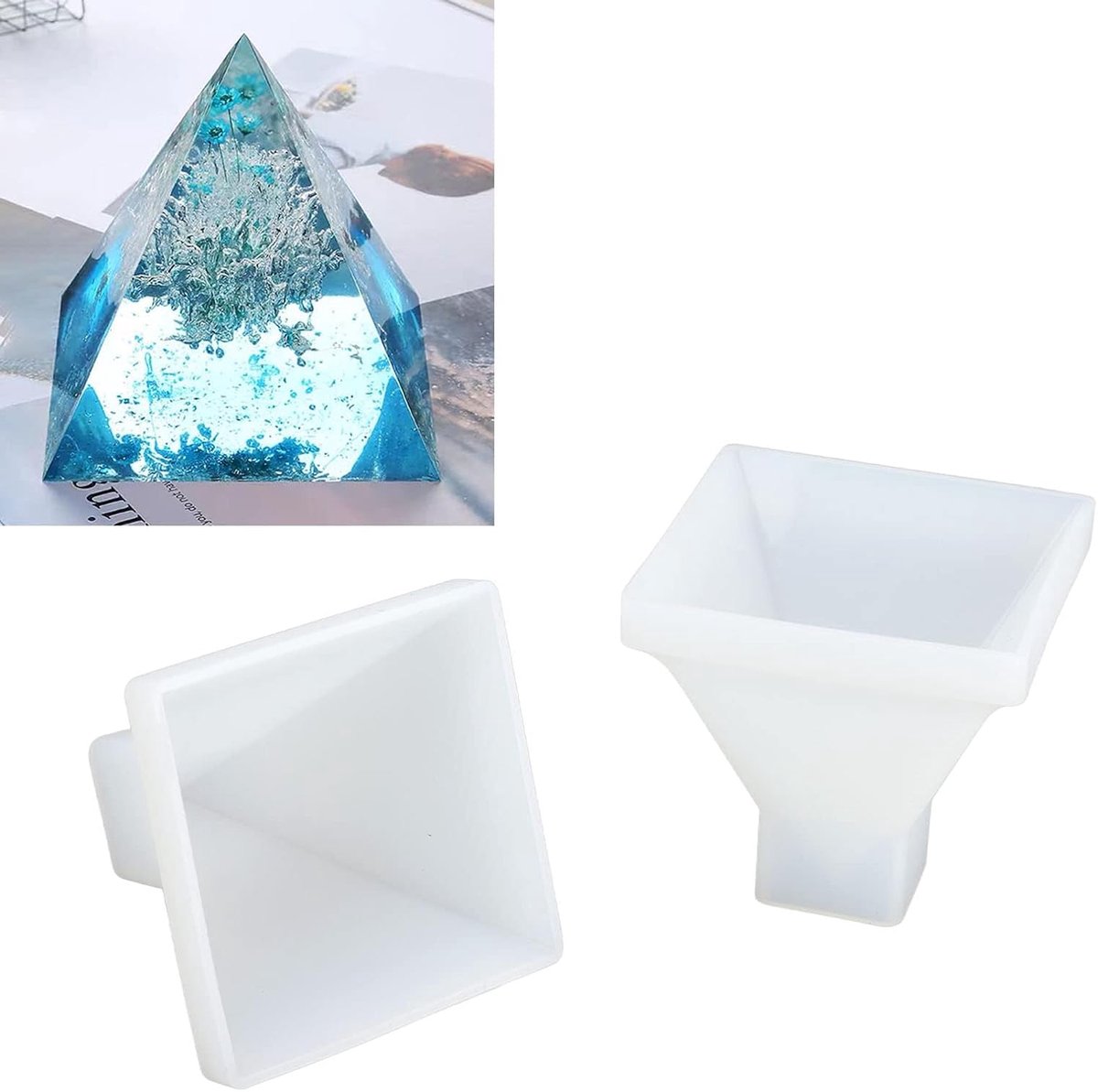 Mallen, Piramide Siliconen Mallen, Piramide Hars Gietvormen, 2 Stuks Piramide Mallen DIY Crystal Epoxy Mould Grote Piramide Siliconen Handgemaakte Epoxy Hars Schimmel Woondecoratie
