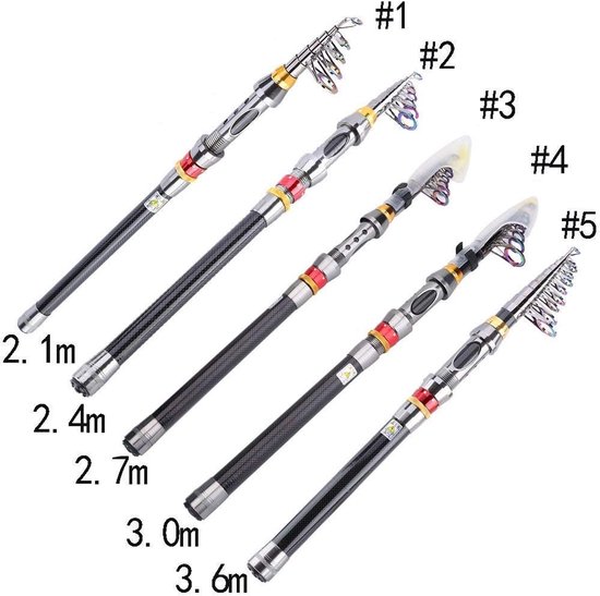 Telescopische hengel hoogwaardige koolstofvezel draagbare harde hengel hengel zoetwater hengel accessoires (3.6) — afbeelding 2