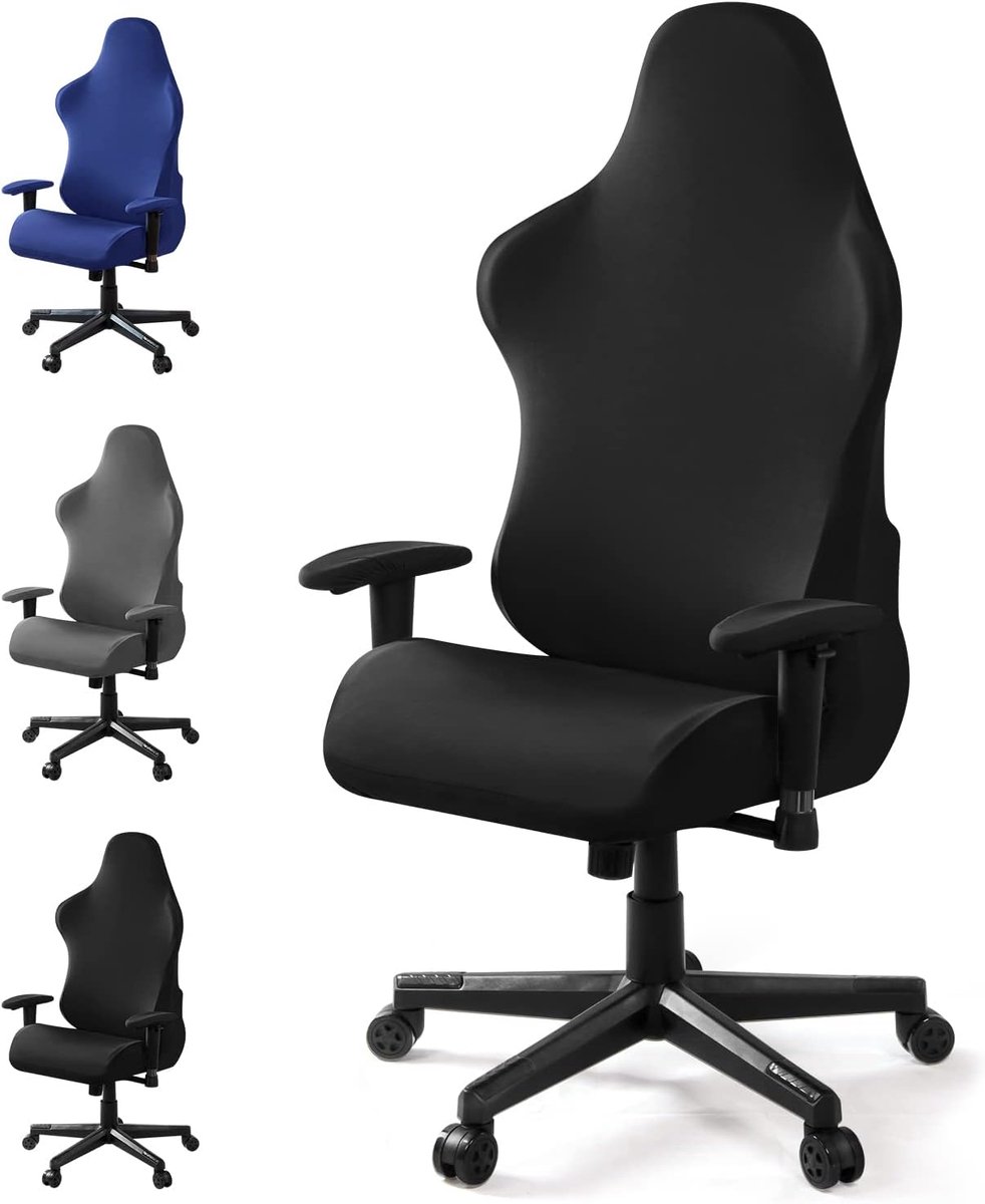 Gaming Chair Cover - Elastisch Zwart - Wasbaar en Verwijderbaar - Bescherming voor Kantoorstoel - ShopVlot