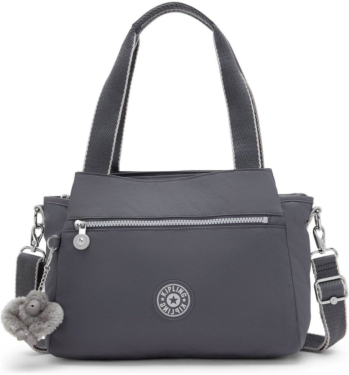 kipling schoudertas Basic Elysia Shoulderbag Moonlit Grey grijs