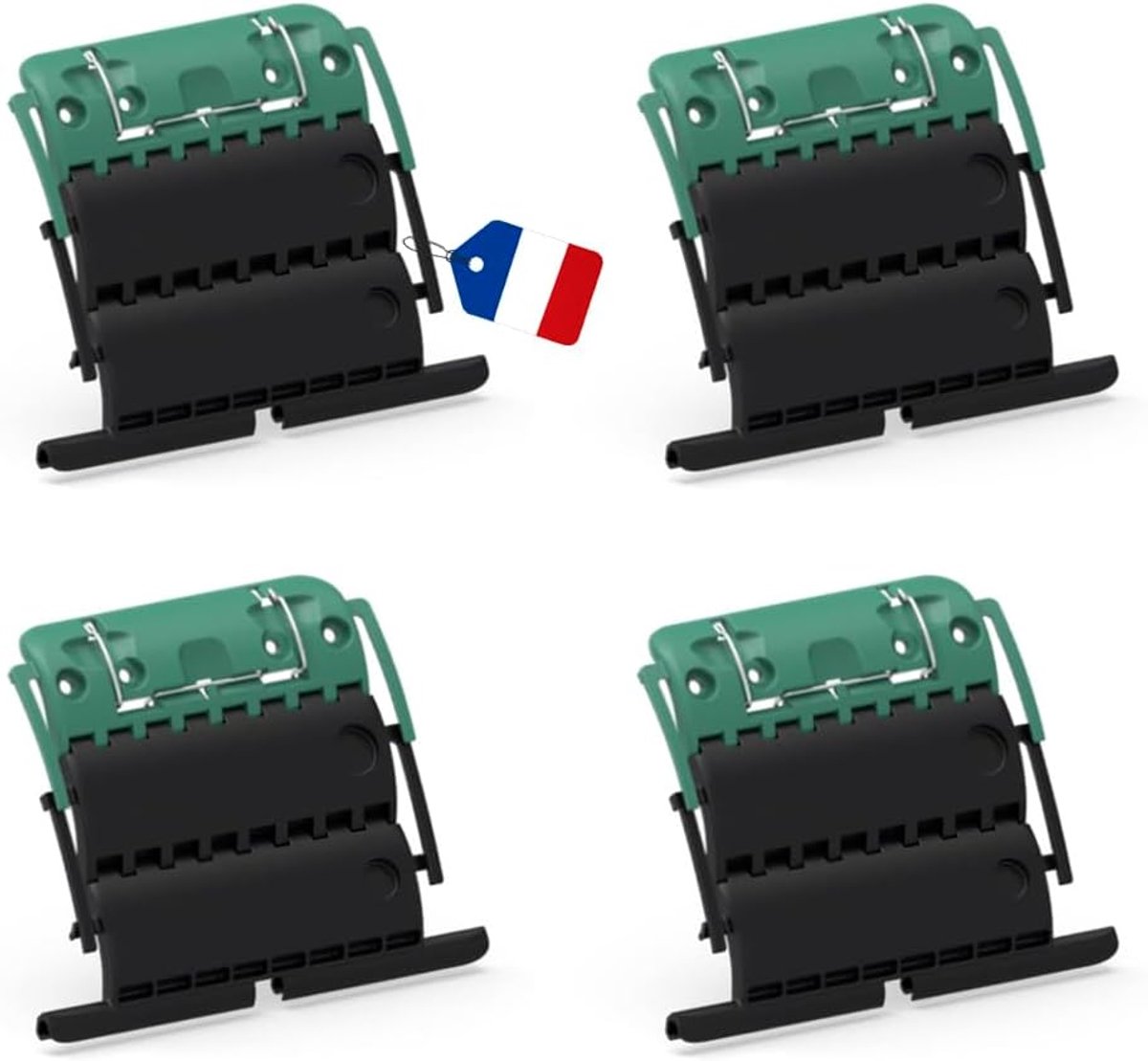 Set van 4 ZF Clicksur H875E starre bevestigingen voor rolluikschorten - Veilige bevestiging voor rolluiken - 2 schakels automatisch slot - Inbraakbeveiliging klembevestiging