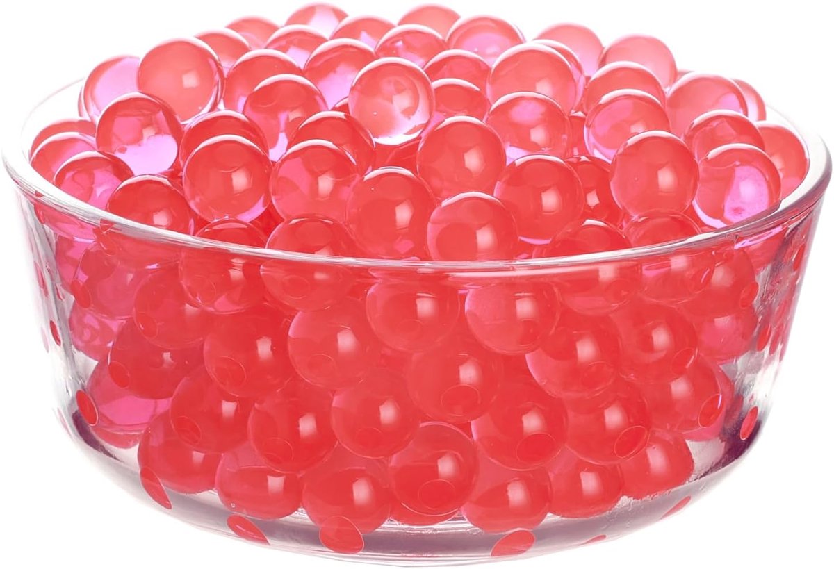 Waterparels voor decoratieve vaas, 50 g, 6.000 stuks, waterkralen voor drijvende kaarsen, parels, planten, bloemen in vazen, bruiloftsmiddenstuk, vazenvulling 1 (rood)