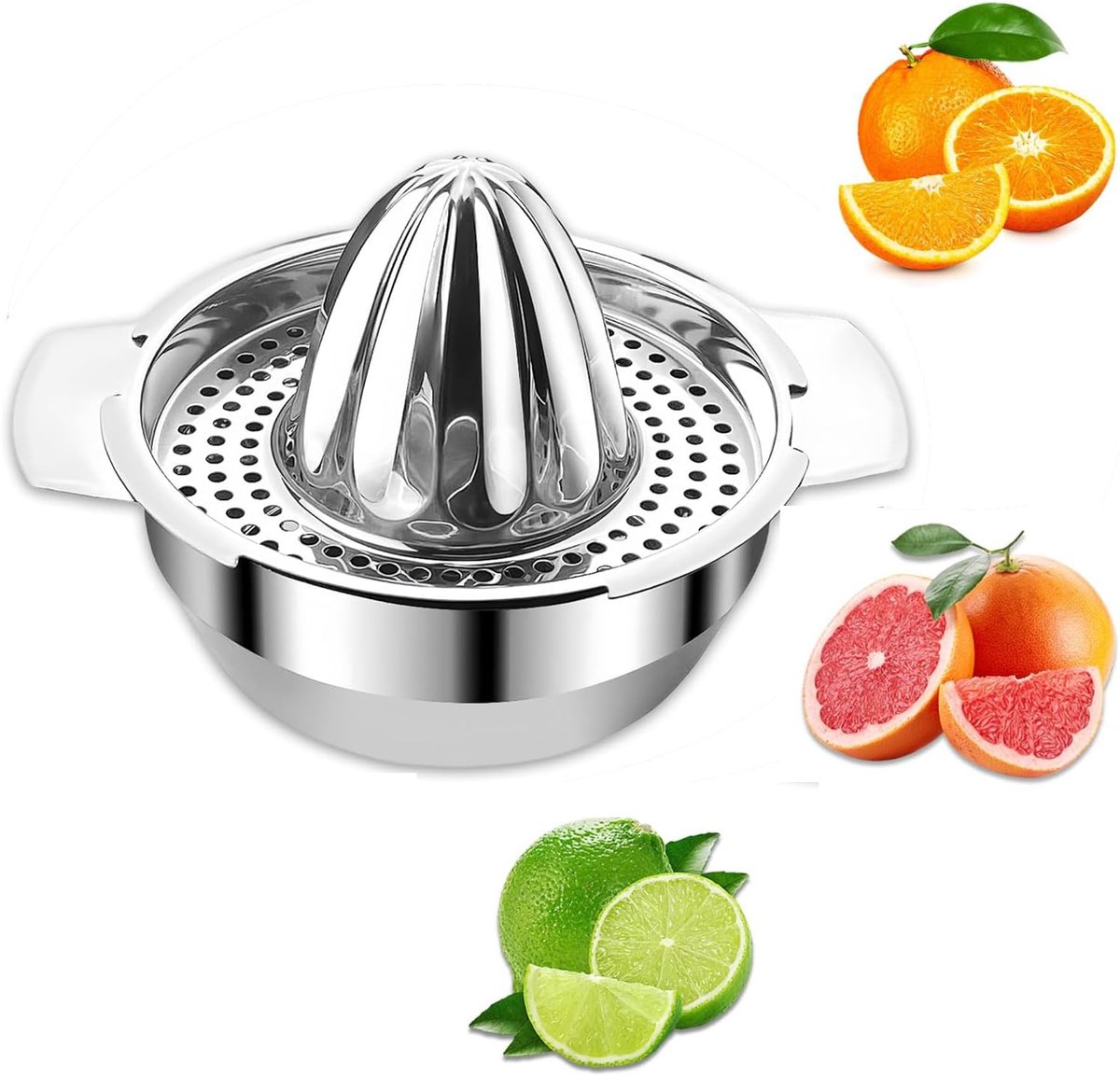 citroenpers, handmatige citruspers handpers voor oranje limoenfruit, zware sappers met zeef, multifunctioneel handmatig keukengerei, 16 x 13 x 8 cm