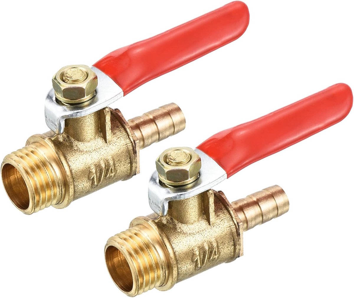 1 stuk G 1/4 buitendraad op 1/4 inch slang weerhaak kogelkraan messing waterafsluitschakelaar voor tuinzwembad messing tint
