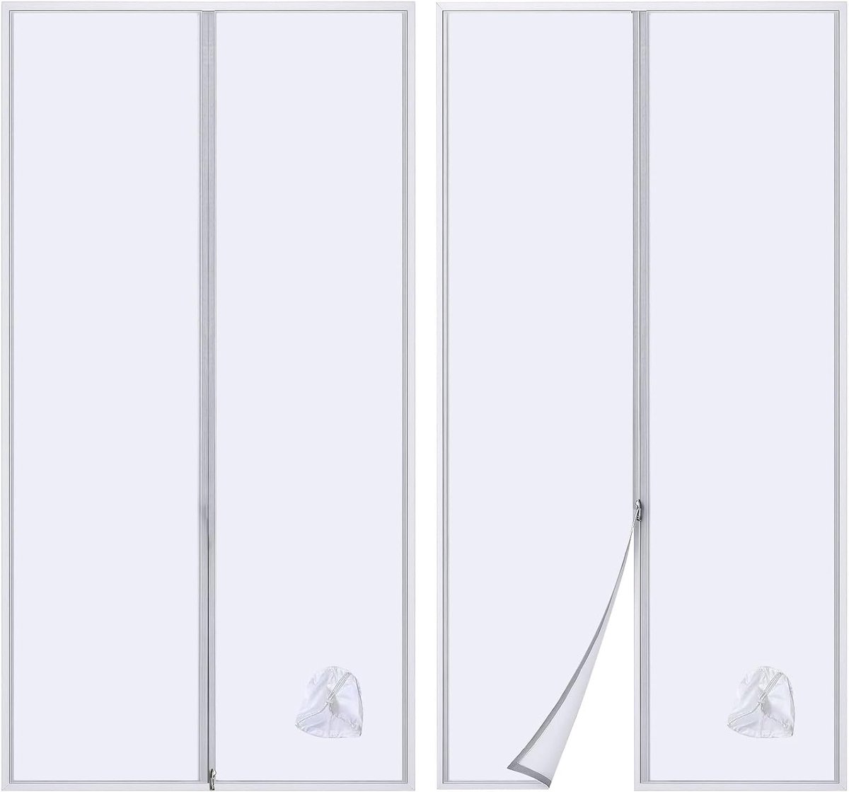 Deurafdichting voor mobiele airconditioners, deurafdichting met aangenaaide slangverlenging, draagbare airconditioningsset met ritssluiting, eenvoudig te installeren (100 x 210 cm)