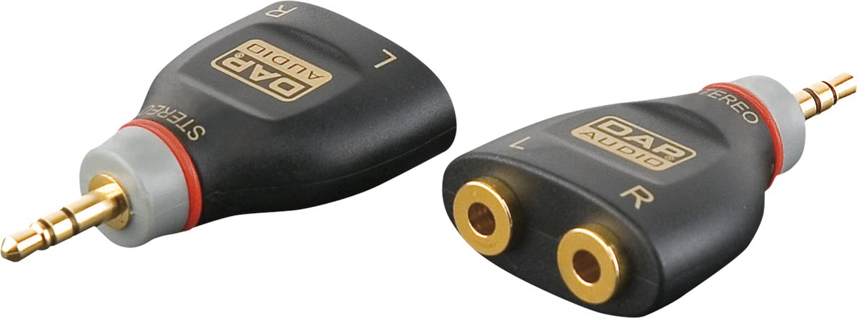DAP XGA16 Mini-Jack Adapter 3,5 mm Stereo Male naar 2x 3,5 mm Mono Female
