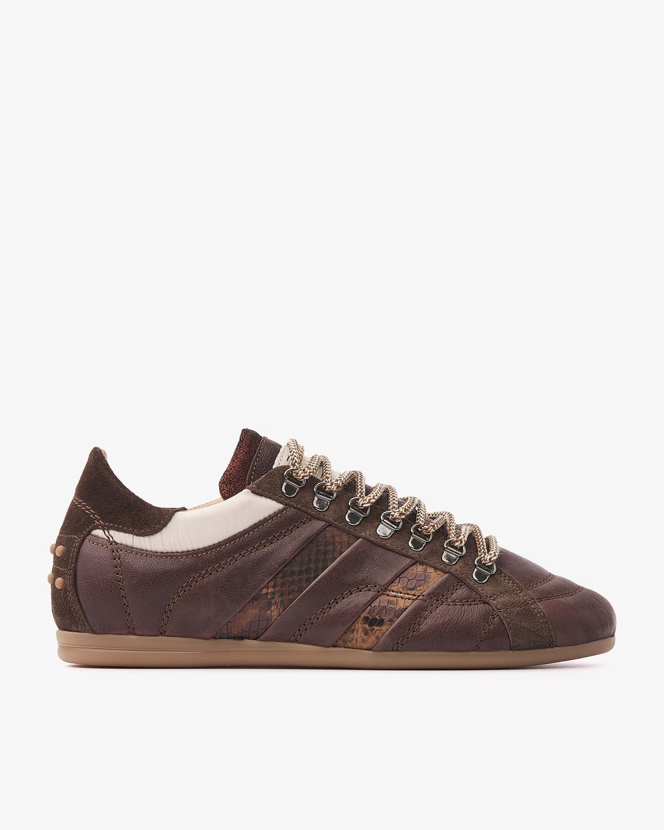 VIA VAI June Jackie Sneakers Dames - Leer,Suède,Textiel - Bruin - Maat 41