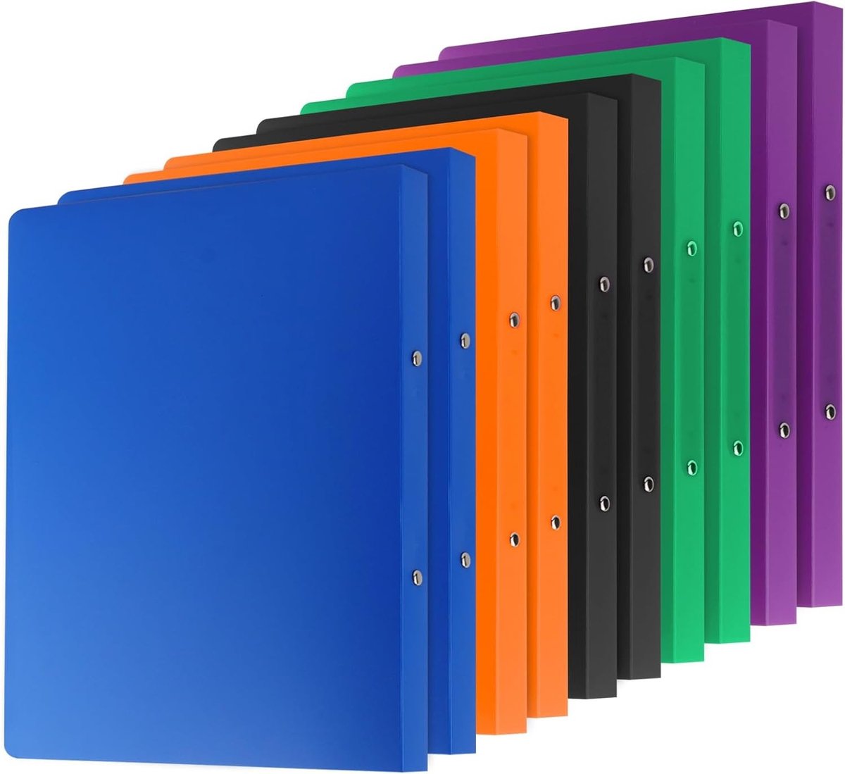 Set van 10 A4 ringbanden met 2-ring nietmachine, smalle map in gemengde kleuren - Stevig en duurzaam voor archivering en organisatie