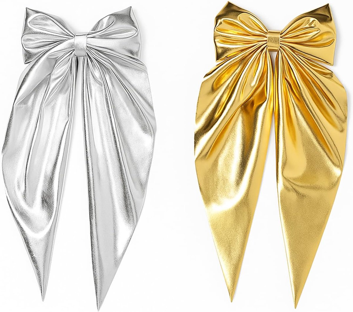 Haarspeld grote strik - goud zilver glanzend - opvallende haaraccessoires - perfect voor festivals - ShopVlot