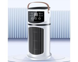 Ventilator - Ventilator staand - Stille ventilator slaapkamer - USB-luchtkoeler - Krachtige sproeiventilator - Bureauventilator - Met timerfunctie - 27*15,5*15,5 cm - Wit - ABS