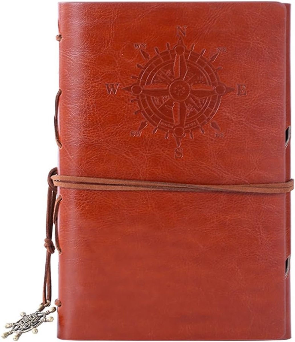 Diary, notebook, loose pages notebook with leather cover, vintage style, blank pages - ShopVlot