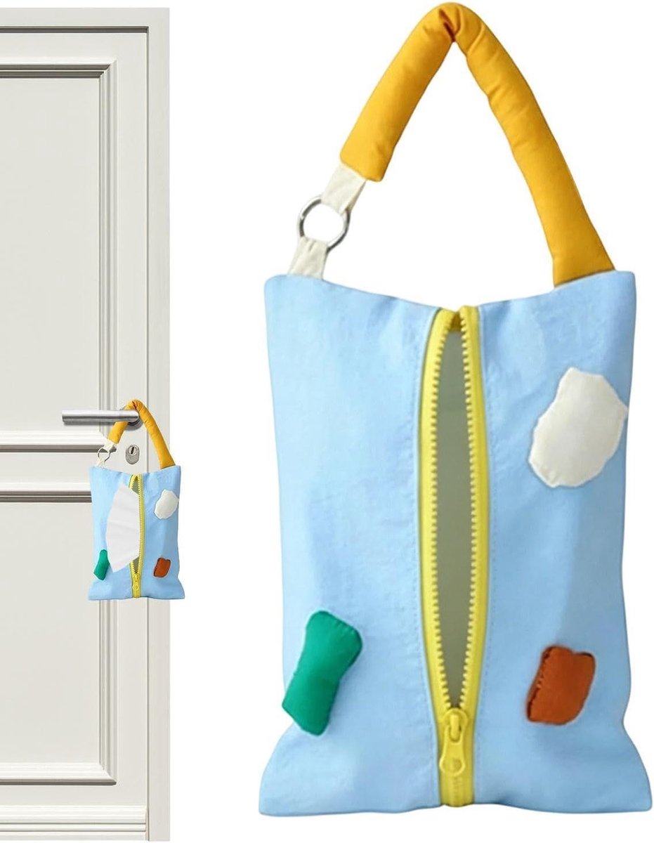 Navulbare zakdoekdispenser - Draagbare organizer Stoffen houder - Hygiënisch opbergen - Eenvoudig bijvullen - 23 x 17 x 5 cm