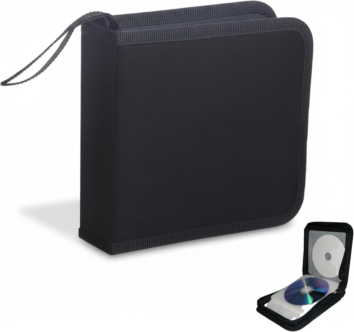 Ruimtebesparende DVD/CD opbergdoos voor auto en huis - Capaciteit voor 40 schijven - Slechts 5 cm dik - Ideaal voor onderweg en gaming accessoires - Zwart