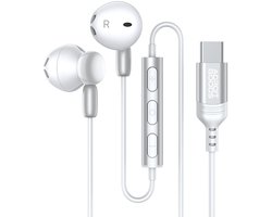 AdroitGoods USB-C Oortelefoons met Microfoon & HiFi Stereo Geluid – Oordopjes/Oortjes Compatibel met USB-C apparaten - Wit