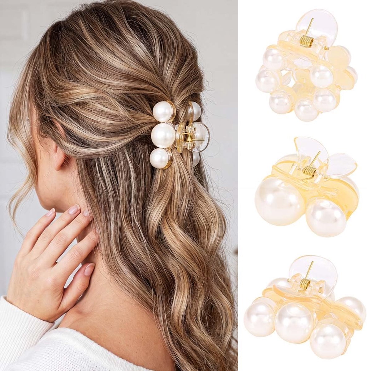 Parelhaarspelden, kleine haarspeld, parelhaaraccessoires voor dames (type A)