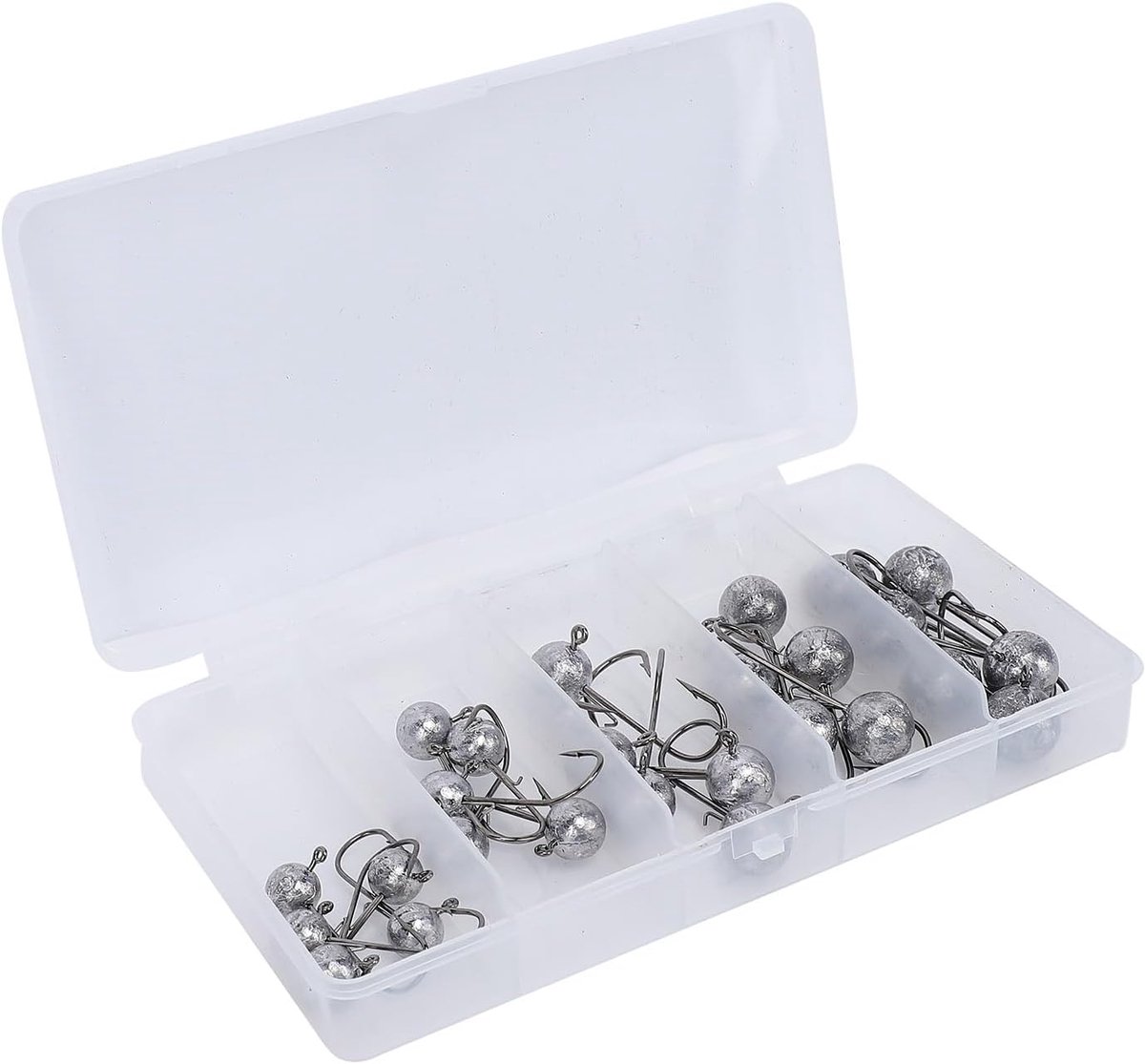 Haken Box, 7/10/14/17/20G Duurzame Jig Head Set voor Bass Snoek Crappie Vissen, Evenwichtige Gewichten, Draad Aas Keeper