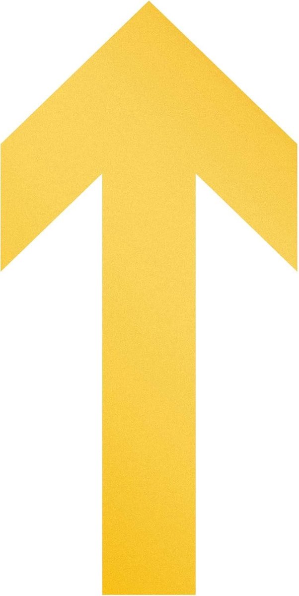 104804 Vloersticker pijl, verwijderbaar, 100 mm x ca. 0,2 mm x 200 mm, 10 stuks, geel