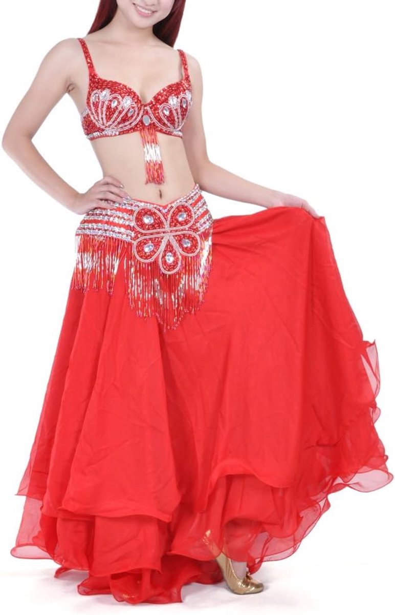 Belly Dance drielaagse chiffon zoom rok (niet inclusief riem)