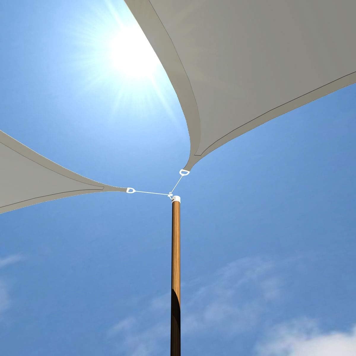 UPF50+ Schaduwzeil 3 x 4 m - UV-Luifel van Polyester Rechthoekig Waterafstotend Zonnescherm voor Tuin Balkon Terras - Robuust Duurzaam Eenvoudig te Bevestigen voor Outdoor Gebruik