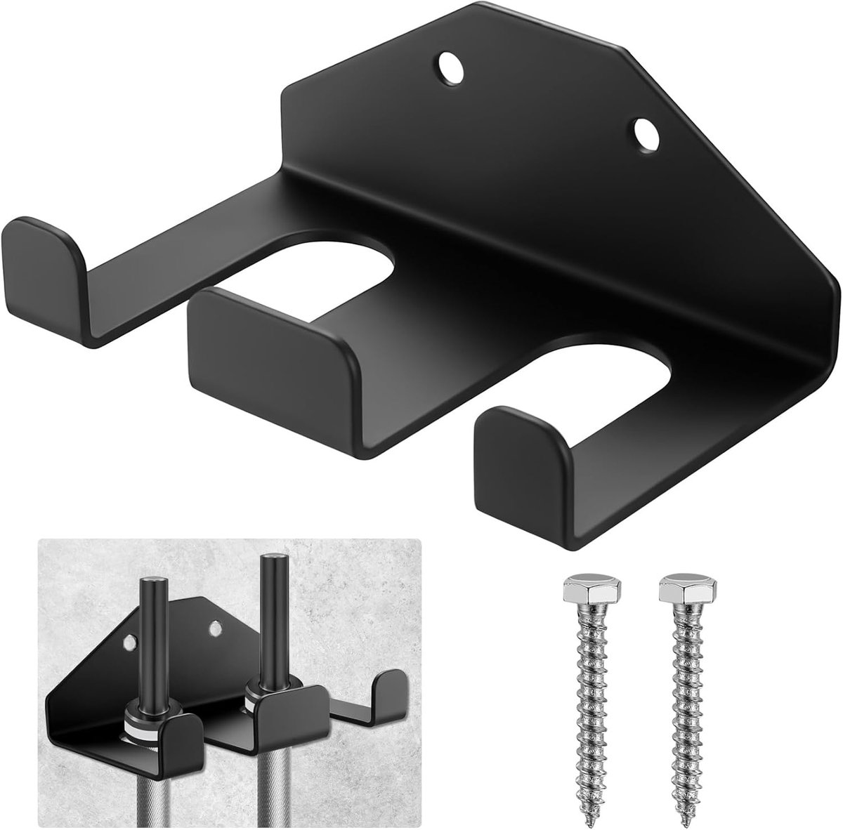 SnelShoppen - Verticale Wandbevestiging voor Olympische Halter, Barbell Opbergrek met Stevige Haken voor Thuis Fitness, Garage Gym Accessoire, Hoogwaa