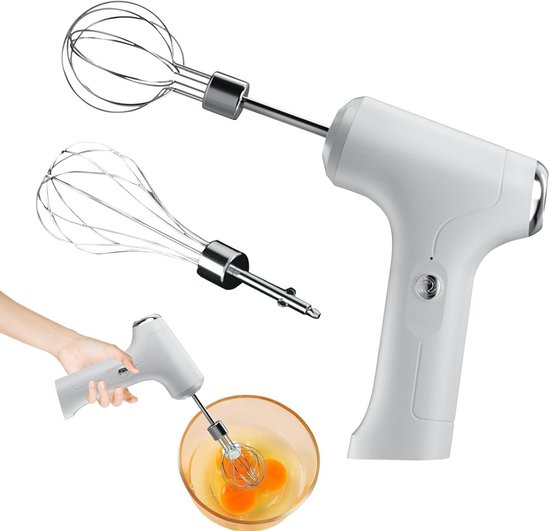 Elektrische Handmixer - Draadloze Klopper - Keuken Assistent - Drie Snelheden - 1200mAh Batterij - Wit — afbeelding 5