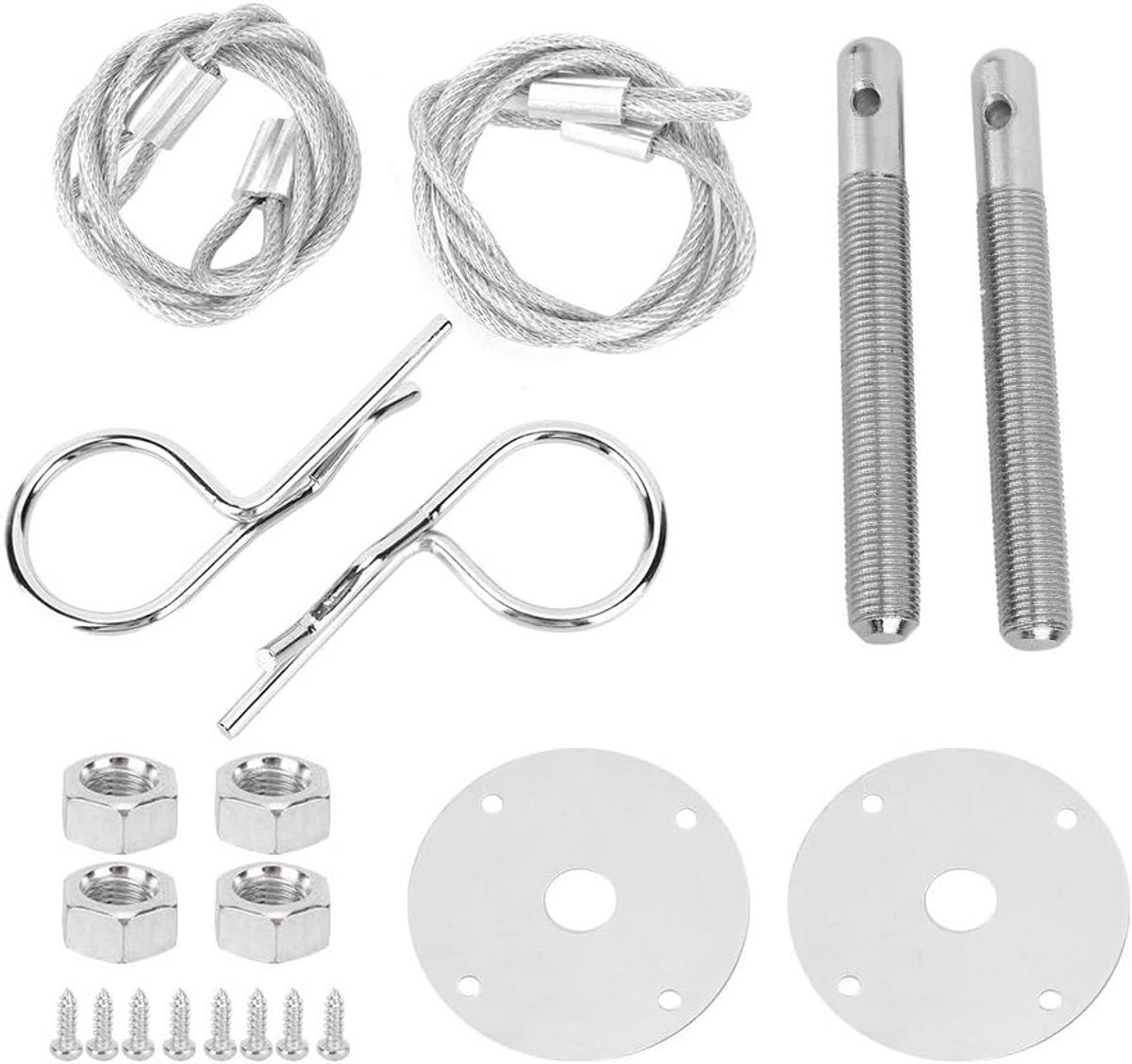 Kap Pin Plate Lock, Motorplaat Pins Motorkap Lock Clip Kit Universele Gemodificeerde Hardware Sleutelvergrendeling Vanggrendels Accessoire Uiterlijk Touw Set Voor Truck Racing