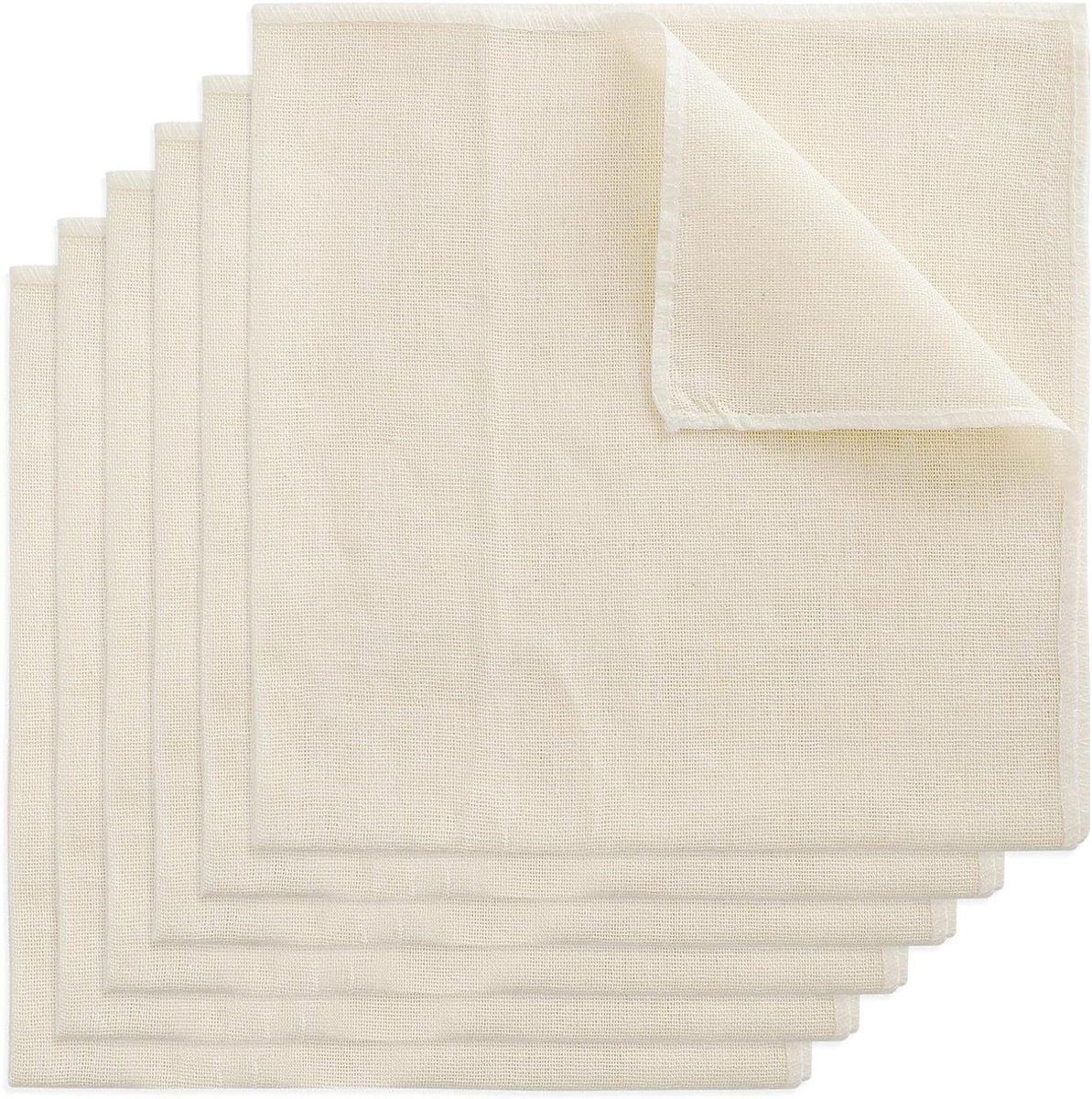 6 Stuks Kaasdoek 50x50 cm, Passeerdoek, Cheesecloth, Filterdoek Pluisvrij Wasbaar Herbruikbaar voor Notenmelk, Sojamelk, Kaas, Yoghurt