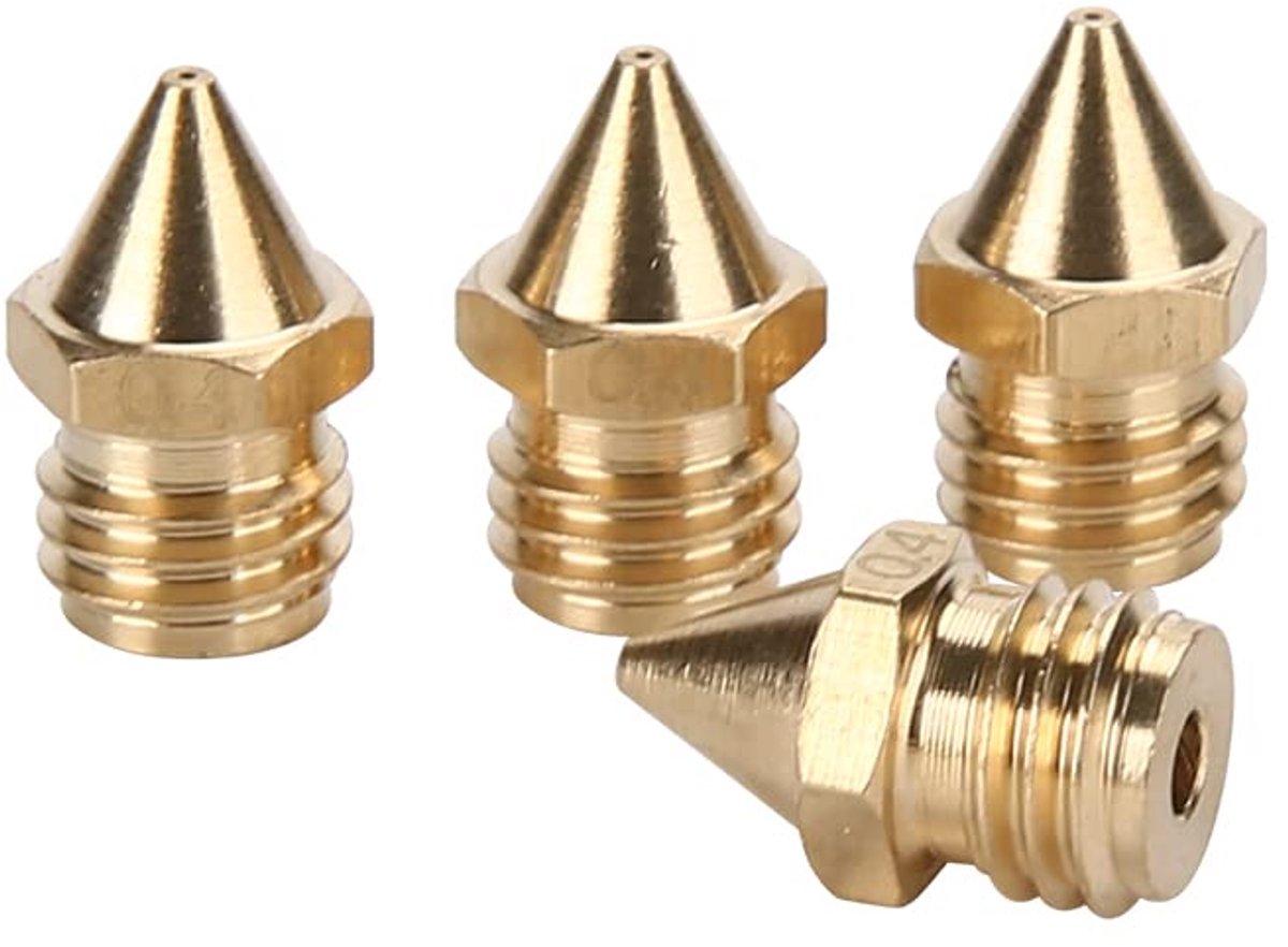 4 STKS CR-X Messing Nozzles Compatibel met Sovol SV02 Geeetech A10M, A20M, A30M, A10T, A20T, A30T en Creality CR-X 3D Printer (Nozzles)