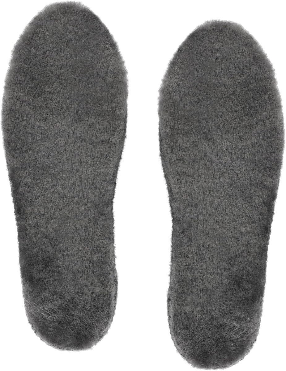 riemot Lamswol inlegzolen heren dames lamsvacht zolen warm lamsvel inlegzolen wol winter schoeninlegzolen natuurlijke warmtezolen ademend vervanging pluizige zachte zolen, grijs, 41 EU