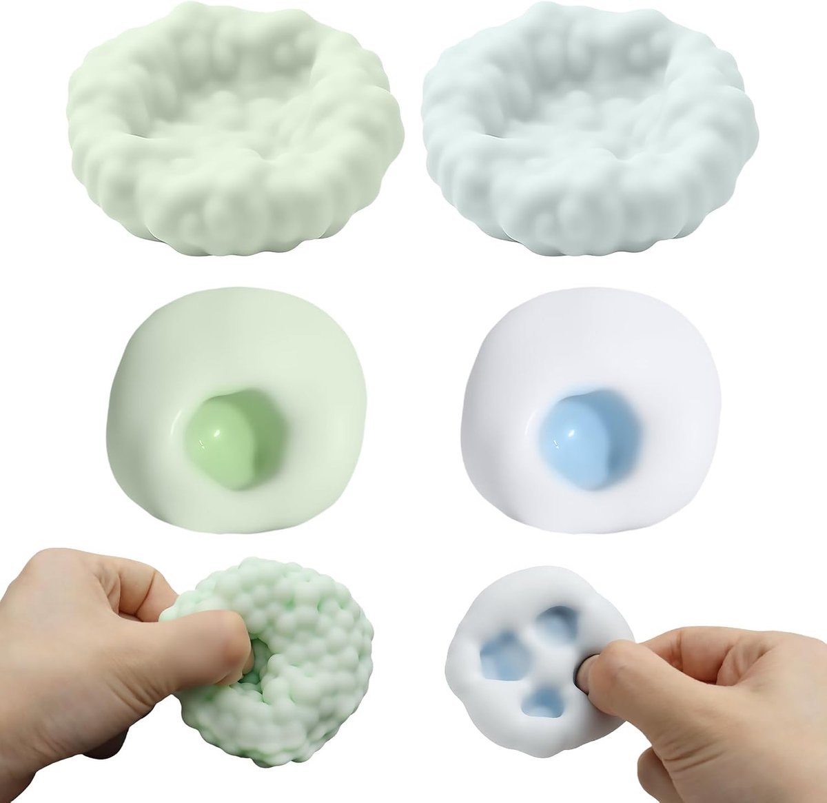 4 stuks Stressbal volwassenen, knijpspeelgoed, druivenstressbal, stressontlastende zandkleefballen, antistressspeelgoed, squishy bal voor verjaardagsfeestje, antistressballenspeelgoed