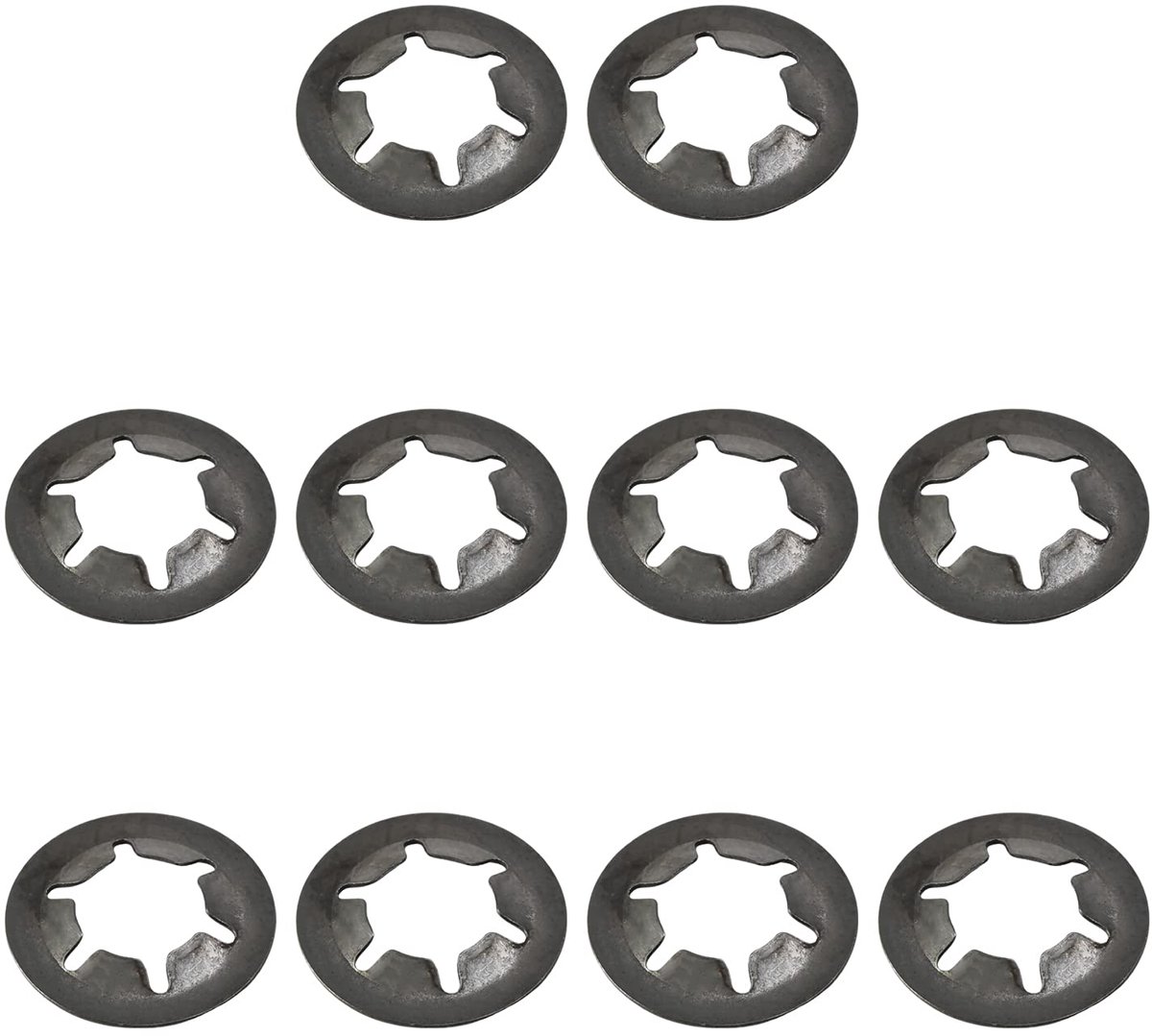Starlock Wasmachine 10mm Binnenste Dia 20mm Buitenste Dia, Push On Lock Washer Sluitringen Clips Bevestiging 10 stks