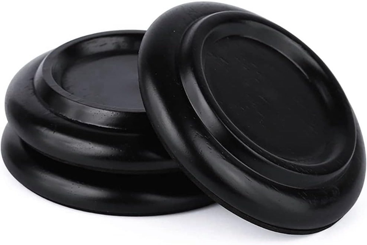 Piano Caster Cups, Grand Piano Caster Cups, Houten Onderzetters Cups Vloerbeschermer met antislip en geluidsarm schuim voor vleugels (3 stuks, zwart)