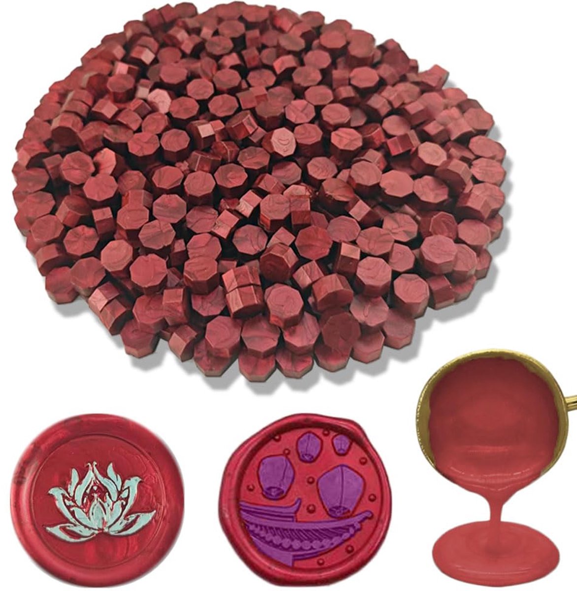 Ioggtser 560 Pcs Octagon Verzegelende Wasparels voor de Stempel van